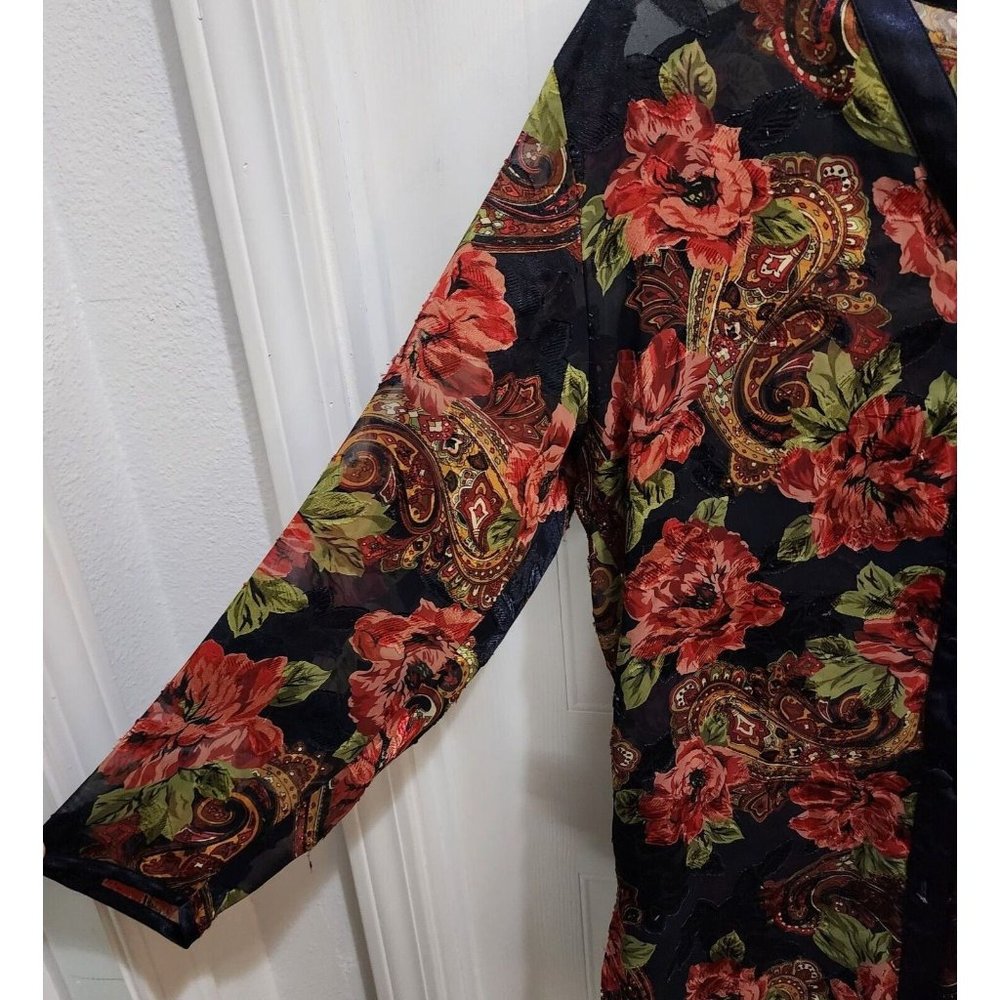 Vintage Victoria's Secret Gold Label Floral Button Up Night Shirt Semi Sheer P/S - Picture 3 of 9